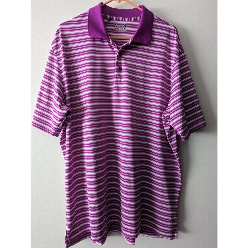 Under Armour HeatGear Loose Pullover Purple Striped Size XL